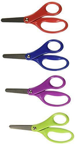 Fiskars 5 Inch Classic Blunt Tip Kids Scissors (4 Pack), Color