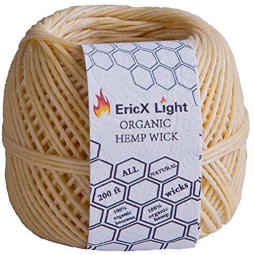 Ericx Light Thick Beeswax Hemp Wick, 200 Ft Spool, 100% Organic Hemp Wick  Well Coated With Beeswax, Thick Gauge(2.0Mm) - Imported Products from USA -  iBhejo