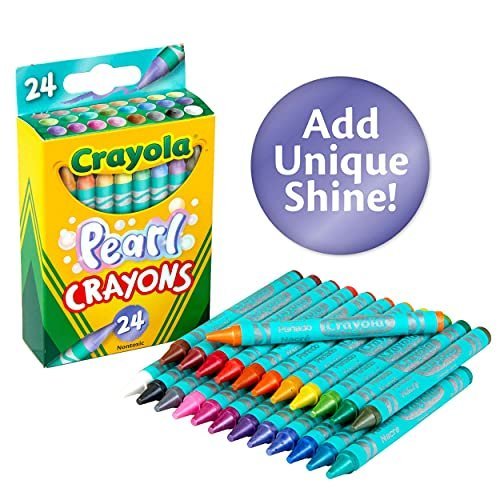 Crayola Pearl Crayons, Pearlescent Colors, 24 Count, Coloring Supplies,  Gift for Kids, Ages 3, 4, 5, 6