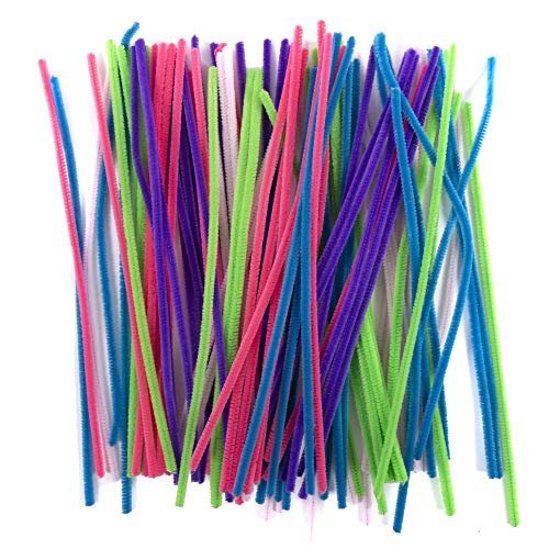 Horizon Group USA Pastel Bendi Sticks, Pipe Cleaners, Chenille Stems, Fuzzy Sticks 200 Pack , Multicolor