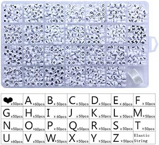 1400 Pcs Letter Beads for Friendship Bracelets Making Kit, A-Z