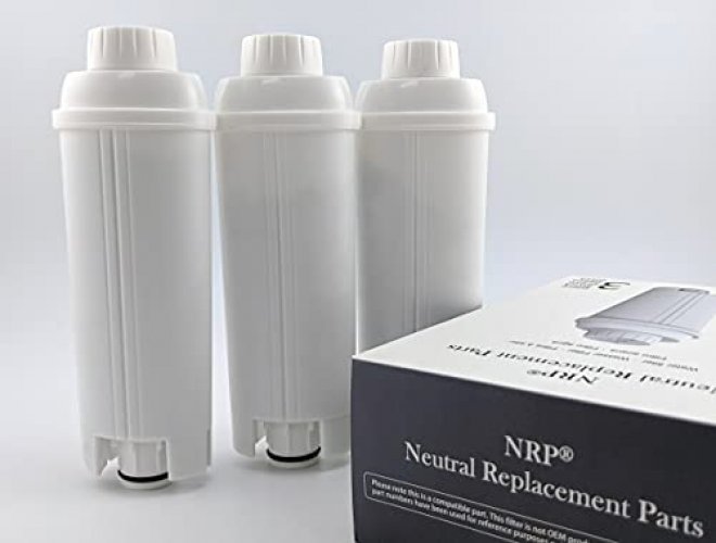 NRP DLSC002 Replacement Water Filter for DeLonghi Automatic Espresso  Coffeemaker Bean to Cup 3-Pack Filtre à eau | EC, BCO, ECAM, ESAM, ETAM