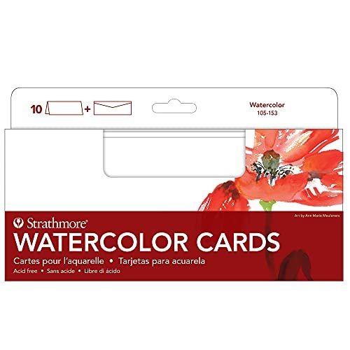 Strathmore Watercolor Cards With Envelopes, Slim, 3.875X9 Inches, 10 Cards  (140Lb/300G) - Artist Paper For Adults And Students - Imported Products  from USA - iBhejo
