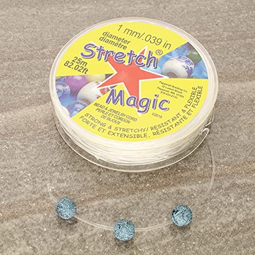 Stretch Magic Bead & Jewelry Cord - Strong & Stretchy, Easy to Knot - Clear  Color - 1mm diameter - 25-meter (82 ft) spool - Elastic String for making
