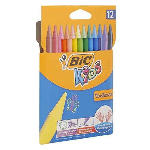 BIC Kids PLASTIDECOR Crayons 12 Colors