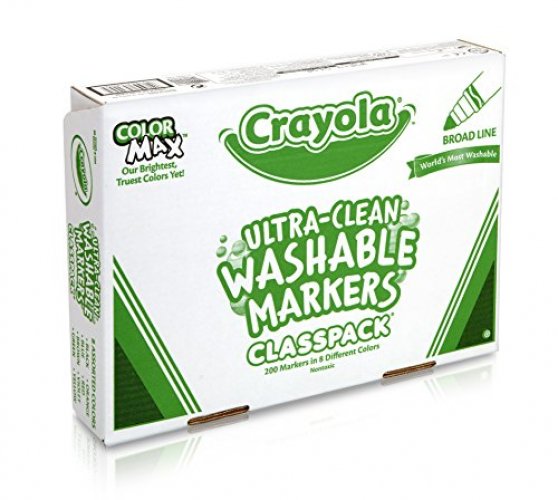 Crayola Broad Line Washable Markers - 200ct (8 Assorted Colors), Kids Bulk  Classroom Markers, Back to School Supplies for Teachers, Ages 3+