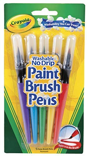 Crayola Washable Paint Brush Pens, No Drip, Kids Paint Set, Stocking  Stuffers, Gift, 5 Count Setup configuration - ToysChoose