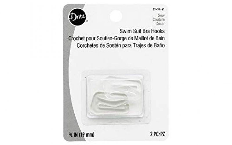 Dritz 99-34-61 Plastic Swim Suit Bra Hooks, Clear, 3/4-Inch 2