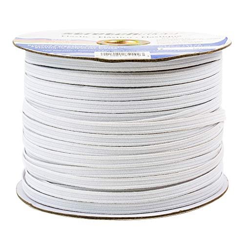 Stretchrite 1/4 Inch Braided Polyester Elastic for Sewing and Crafting 1/4-Inch  by 144-Yards White