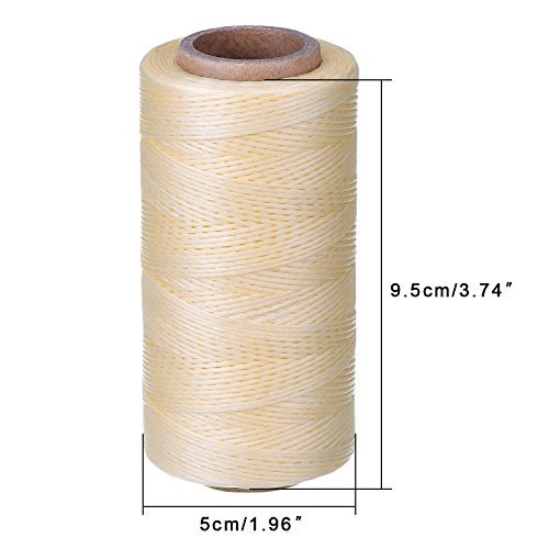 Eboot 260m 150D 1 mm Leather Sewing Waxed Thread Cord for Leather Craft DIY (Beige)