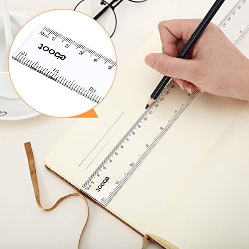 Eboot 2 Pack 12 Inches Blue Plastic Ruler Straight Ruler Plastic Measuring Tool for Student School Office