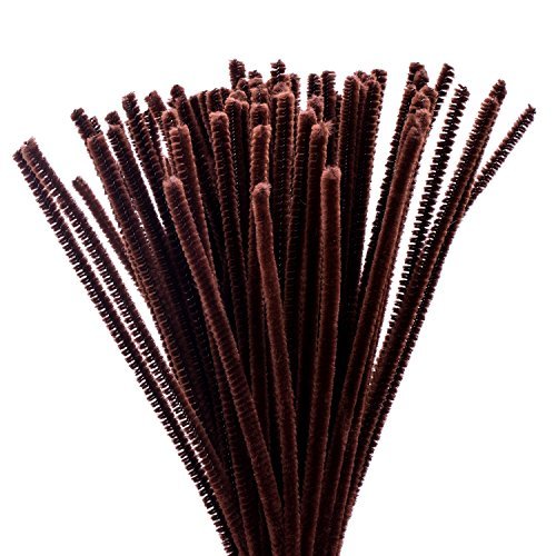 Eboot 100 Pieces Pipe Cleaners Chenille Stem for Arts and Crafts, 6 x 300 mm (Brown)
