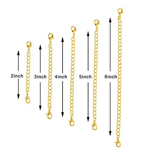  5 Pieces Necklace Extenders eBoot Chain Extenders Set for  Necklace Bracelet DIY Jewelry Making (Rose Gold) : Arts, Crafts & Sewing