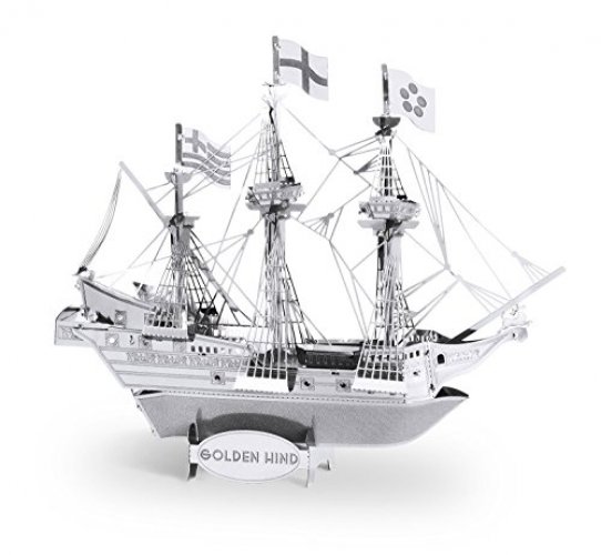 Metal Earth 3D Laser Cut Models Black Pearl Ship AND Golden Hind Ship SET OF 2 
