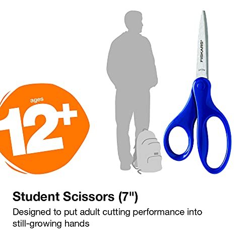 Fiskars 7 Softgrip Left-Handed Student Scissors For Kids 12-14
