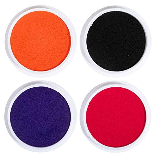 READY 2 LEARN Jumbo Circular Washable Stamp Pads - Seasonal - Set of 4 -  Purple, Pink, Orange and Black - 5.75 dia. - Non-Toxic - Fade Resistant -  I - Imported Products from USA - iBhejo