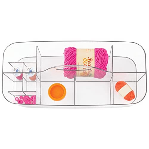 Mdesign Plastic Divided Art And Craft Storage Organizer Caddy Tote