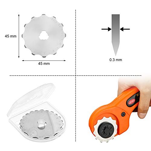 2 Pieces 45 Mm Perforating Rotary Replacement Blades 45 Mm Rotary Cutter  Blades With Plastic Box For Crochet Edge Cutting Crafting Sewing Leather  Pap - Imported Products from USA - iBhejo
