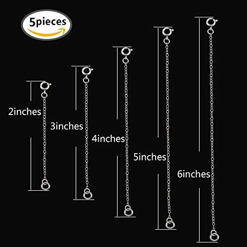 Mudder 8 Pcs Stainless Steel Necklace Extension Chain Bracelet