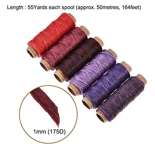 6Colors Leather Sewing Waxed Thread Purple Hand Stitching Bookbinding Craft  DIY