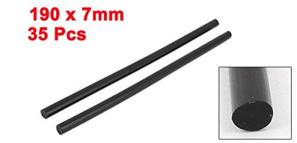 35 Pcs 7mm Diameter 190mm Length Plastic Black Hot Melt Glue Stick