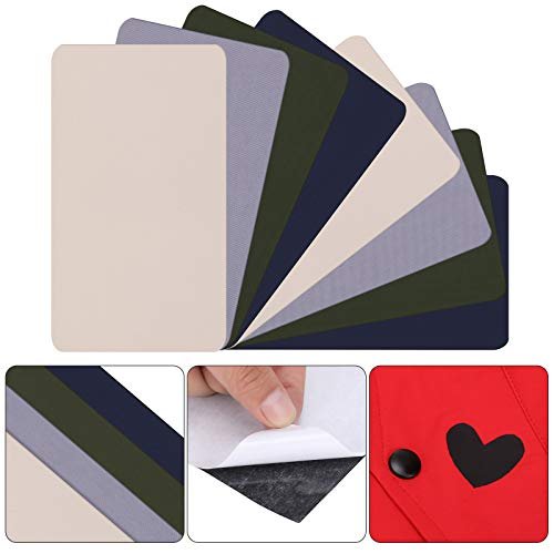 8 Pieces Nylon Repair Patches Self-Adhesive Nylon Patches Waterproof Repair  Patches for Clothing Down Jacket Tent Clothes Bag (Black) 