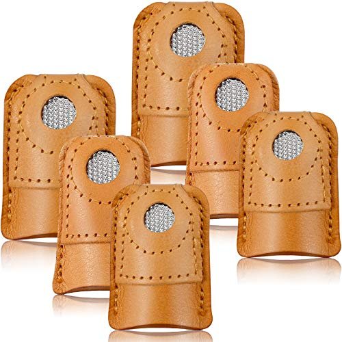 4 Pieces Leather Thimble Sewing Thimble Finger Protector Coin Thimble Pads  for Hand Sewing Quilting Knitting Pin Needles Craft DIY Tools, Finger