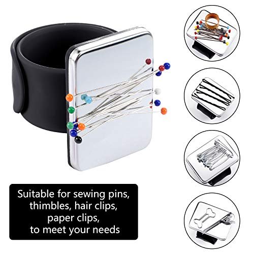 Magnetic Pin Cushion with 100 Sewing Pins Round Magnetic Sewing
