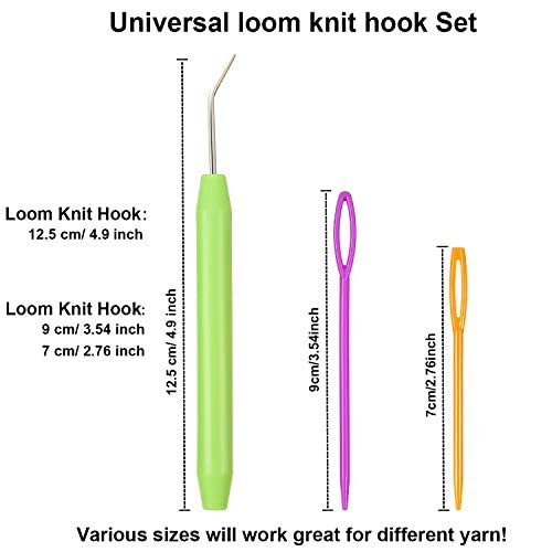 Loom Knit Hook Set, Crochet Needle Hook Kit, Blue Knitting Loom