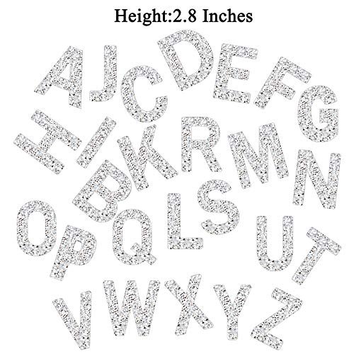 26 Pieces Large Glitter Rhinestone Alphabet Stickers Silver Crystal Letter  Stickers Iron-on Rhinestone Letter Stickers for Clothing Jeans Caps Shoes -  Imported Products from USA - iBhejo