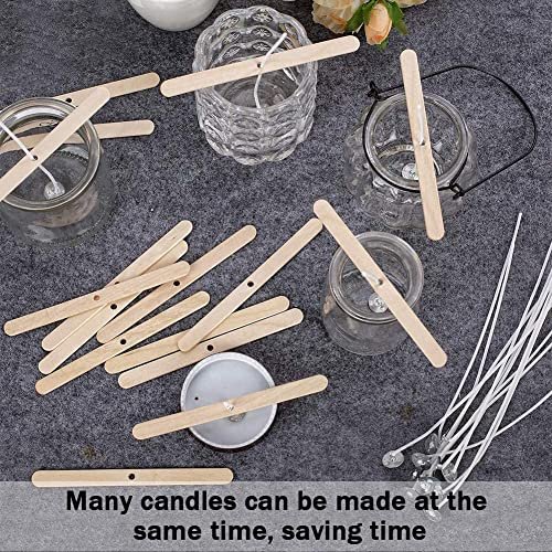 Wooden Candle Wick Holders Pack of 150pcs Wick Centering Devices Candle  Wick Bars for Candle Making … (