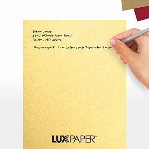 LUXPaper 8.5 x 11 Paper | Letter Size | Gold Metallic | 80lb. Text | 50  Qty