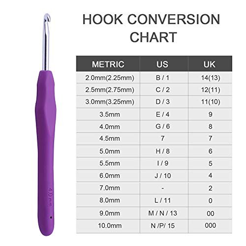 1Pack Size C / 2.5mm Crochet Hook Super Smooth & Ergonomic for Beginner and  A