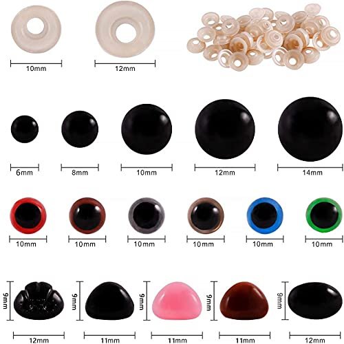 Meafeng 600 Pcs Colorful Plastic Safety Eyes And Noses With