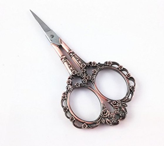 Yueton Vintage European Style Plum Blossom Needlework Embroidery Scissors  (Copper) - Imported Products from USA - iBhejo