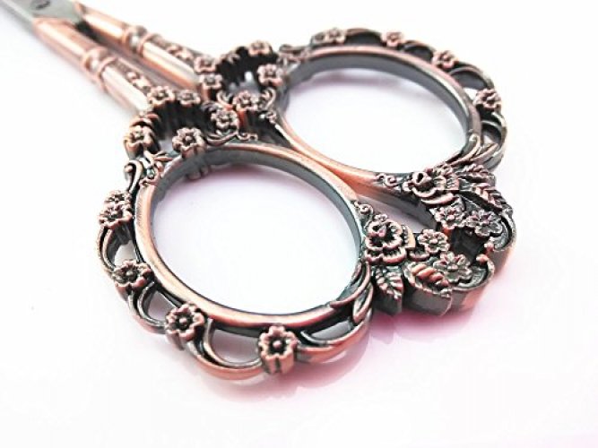 Yueton Vintage European Style Plum Blossom Needlework Embroidery Scissors  (Copper) - Imported Products from USA - iBhejo