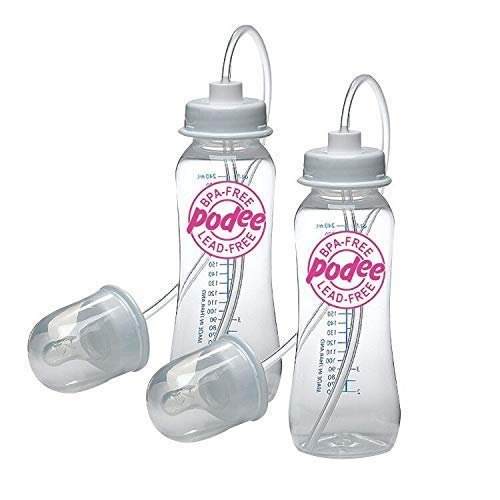 Nuby Thirsty Kids Push Button Flip-it Soft Spout on The Go Water Bottle  with Easy Grip Band, Pink Rainbows, 12 Ounce
