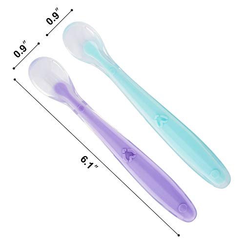 Silicone Baby Spoons for Baby Led Weaning 4-Pack, First Stage Baby Feeding  Spoon Set Gum Friendly BPA Lead Phthalate and Plastic Free (Pink)