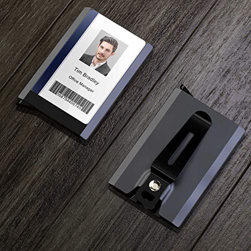ELV Badge Holder Wallet, Aluminium ID Badge Card Holder Heavy Duty with  Quick Release Button, Metal Clip for Offices ID, School ID, Driver Licence,  W - Imported Products from USA - iBhejo