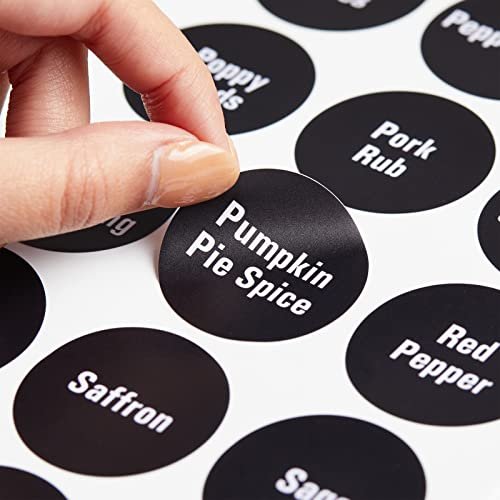 Travelwant 216pcs Chalkboard Kitchen Spice Jar Labels, Preprinted Seasoning Label Stickers + Numbers for Kitchen Organization and Storage (Water