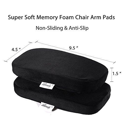 Aloudy Ergonomic Memory Foam Office Chair Armrest Pads, Comfy Gaming Chair  Arm Rest Covers for Elbows and Forearms Pressure Relief(Set of 2), Stretch