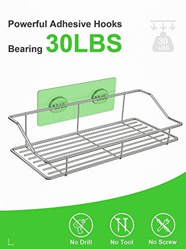 SMARTAKE 2-Pack Shower Caddy, Adhesive Bathroom Shelf Wall Mounted