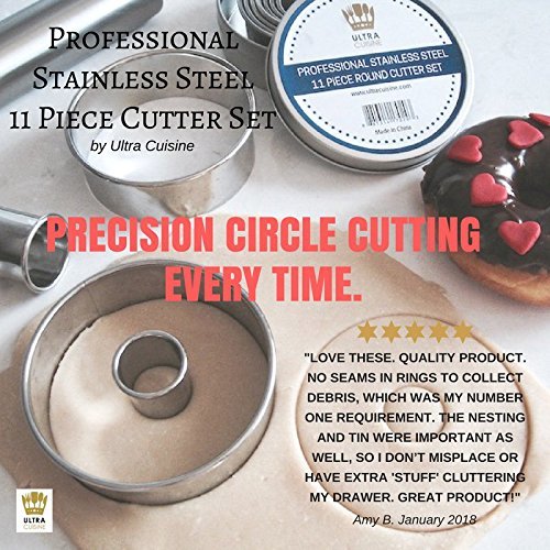 11 Pieces Metal Cookie Cutter Set, Round Cookie Cutters, Stainless Steel  Circle Biscuit Pastry Cutters, Assorted Sizes