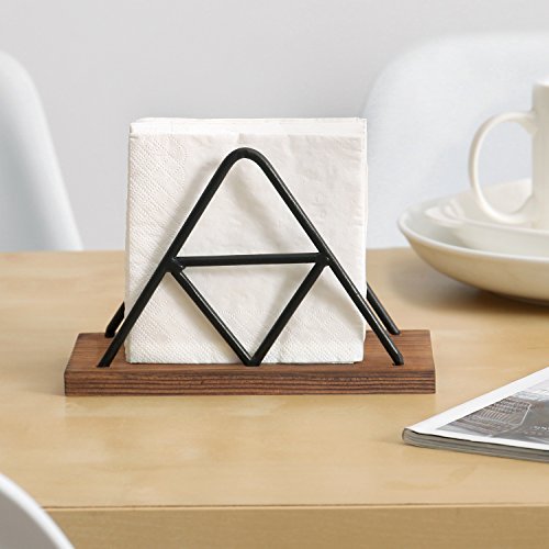 Mygift Triangle Metal Wire Black Farmhouse Napkin Holder For Table With  Burnt Wood Base - Hold Up To 100 Square Paper Napkins - Imported Products  from USA - iBhejo