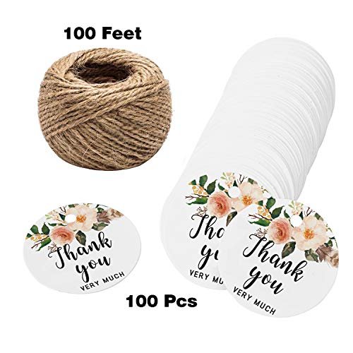 100PCS Thank You for Celebrating with Us Printed Craft Tags
