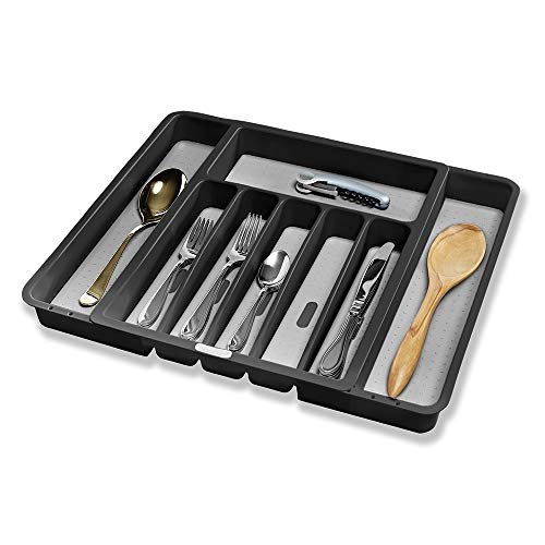 Secura Bamboo Expandable Drawer Organizer, Silverware Utensil