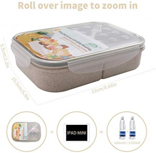 MISS BIG Bento Box, Lunch Box Kids,Ideal Leak Proof Lunch Box Containers,  Mom's Choice Kids Lunch Box, No BPAs and No Chemical Dyes Bento Box for  Kids,Microwave and Dishwasher Safe Lunch Box (