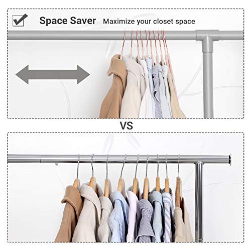 SONGMICS Baby Childrens Hangers Pack of 50 for Closet with Rose Gold Hooks White