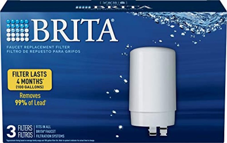 Brita Basic Faucet Mount System, Water Filter Reduces Lead and Chlorine,  White