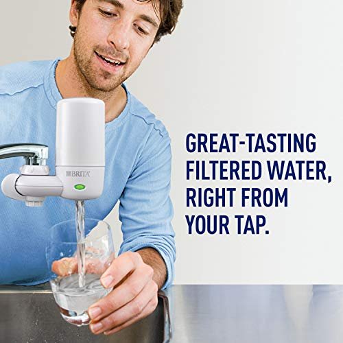 Brita Basic Faucet Mount System, Water Filter Reduces Lead and Chlorine,  White 